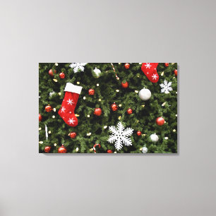 North America. Christmas decorations on tree. 2 Canvas Print