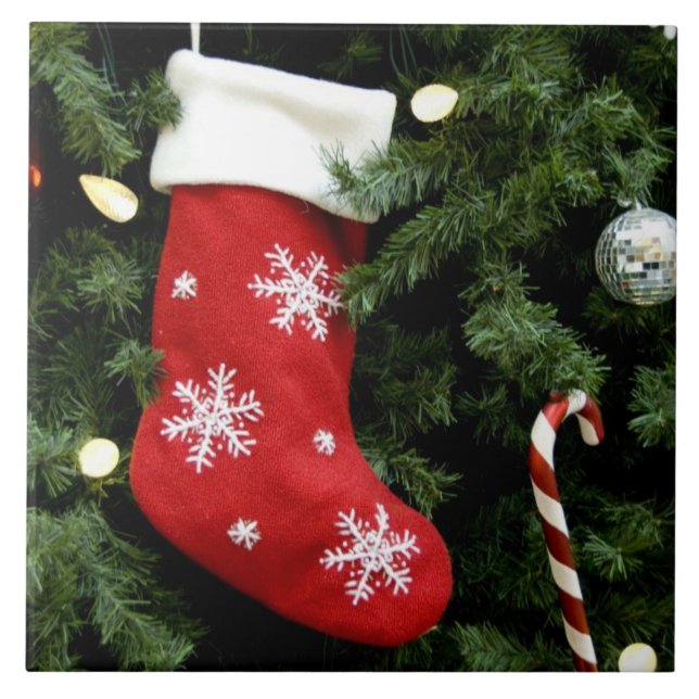 North America. Christmas decorations on tree. 3 Tile (Front)