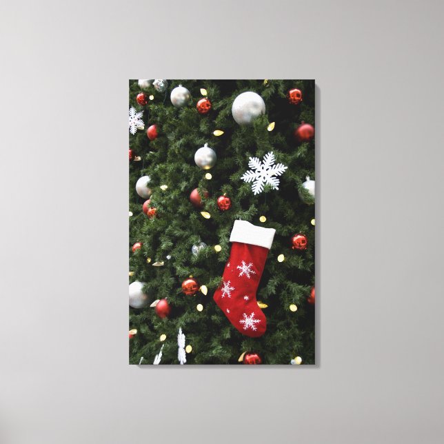 North America. Christmas decorations on tree. 5 Canvas Print (Front)