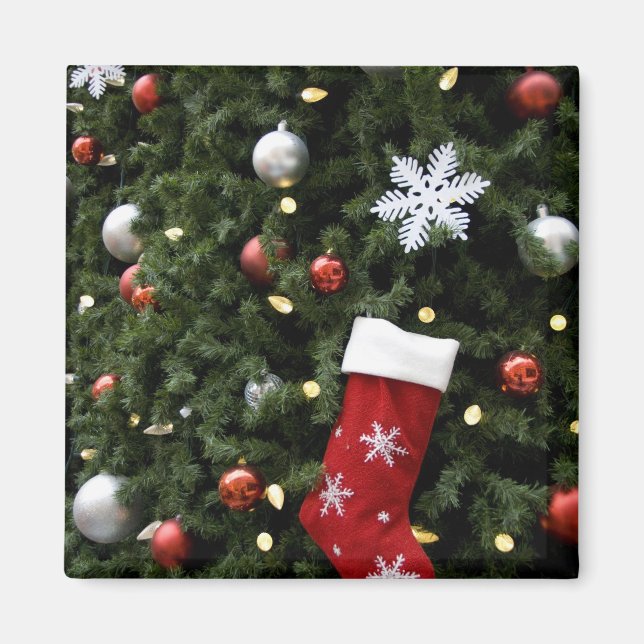 North America. Christmas decorations on tree. 5 Magnet (Front)