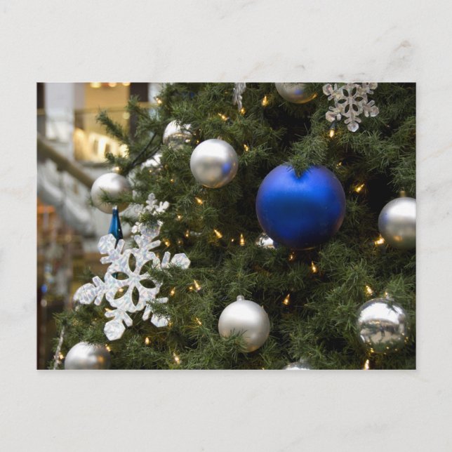 North America. Christmas decorations on tree. Holiday Postcard (Front)