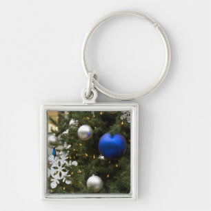 North America. Christmas decorations on tree. Key Ring