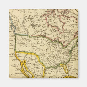 North America Engraved map Magnet