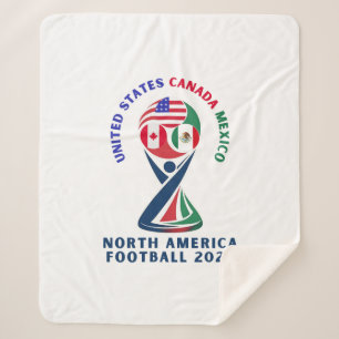 North America Football 2026   USA Canada Mexico Sherpa Blanket