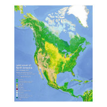 North America Land Use Map Poster