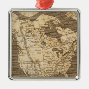 North America Map by Arrowsmith Metal Tree Decoration
