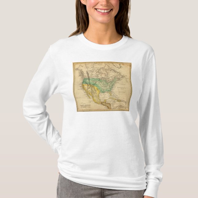 North America Map by Worcester T-Shirt (Front)