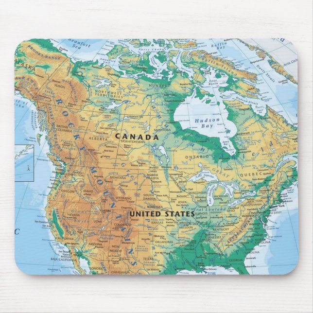 North America Map Mouse Mat (Front)