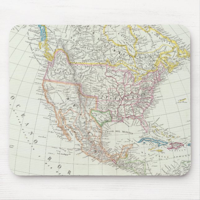 North America Map Mouse Mat (Front)