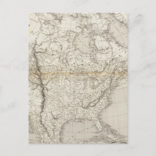 North America Map Postcard