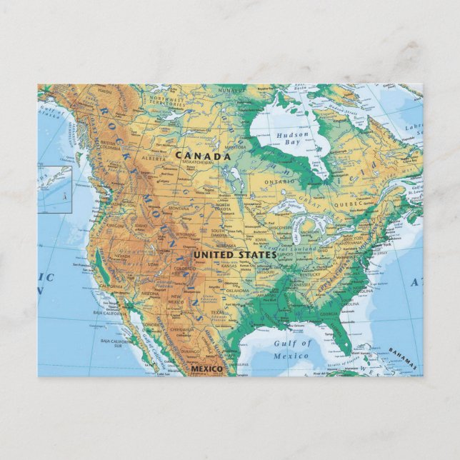 North America Map Postcard (Front)