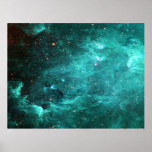 North America Nebula Turquoise Value Poster