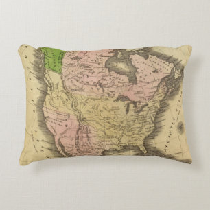 North America Olney Map Decorative Cushion