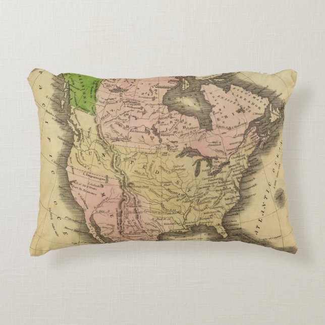 North America Olney Map Decorative Cushion (Front)