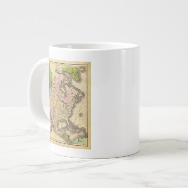 North America Olney Map Large Coffee Mug (Front Left)