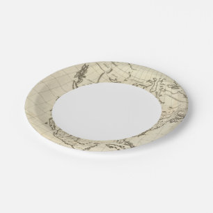 North America outline map Paper Plate
