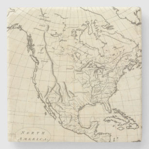 North America outline map Stone Coaster