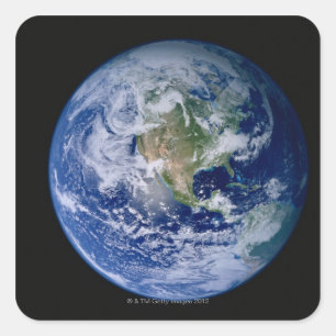 North America Seen from Space Square Sticker