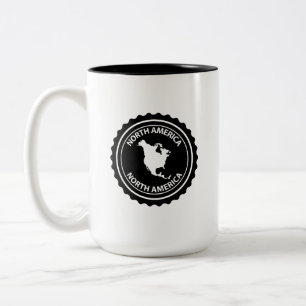 North America stamp Two-Tone Coffee Mug