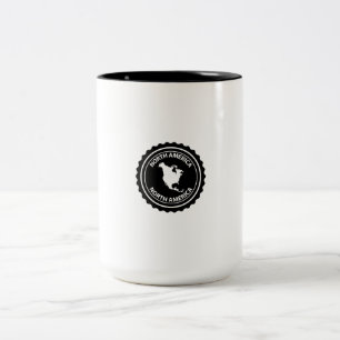 North America stamp Two-Tone Coffee Mug