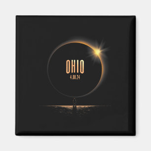 North America Total Solar Eclipse 2024 Ohio Usa  Magnet