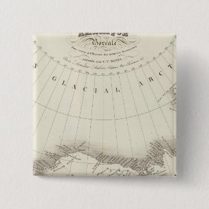 North America uncolored map 15 Cm Square Badge