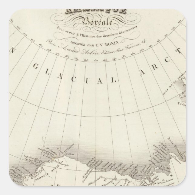 North America uncolored map Square Sticker (Front)