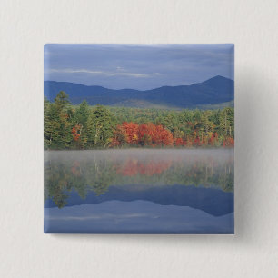 North America, US, NH, Fall reflections in 15 Cm Square Badge