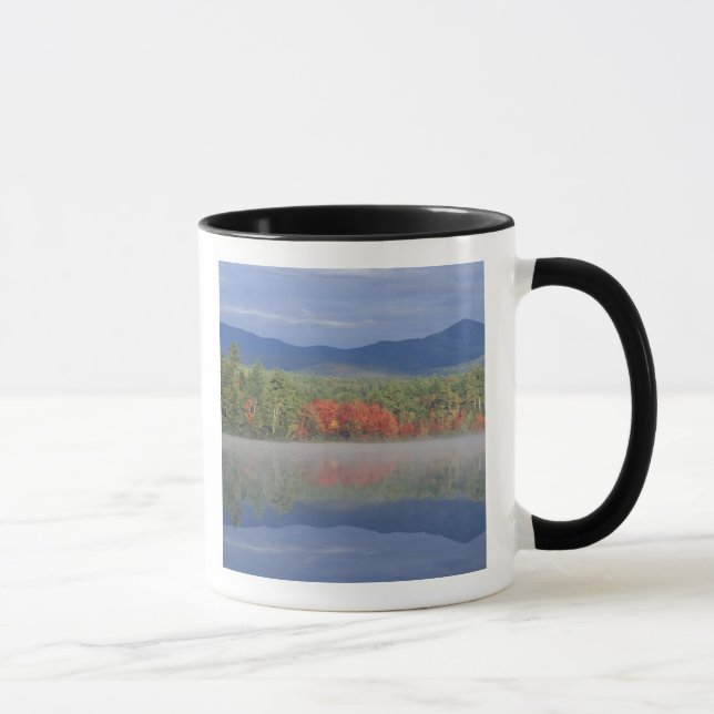 North America, US, NH, Fall reflections in Mug (Right)