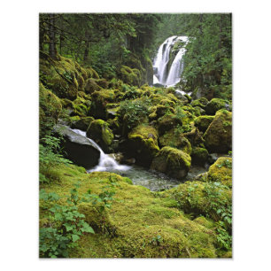 North America, USA, Alaska. A waterfall and Photo Print