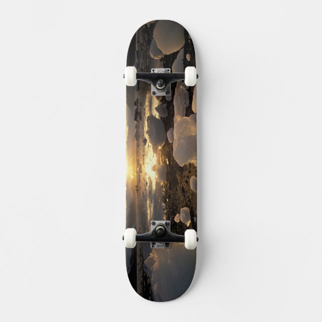 North America, USA, Alaska, Ice Bay, Icescape, Skateboard (Front)
