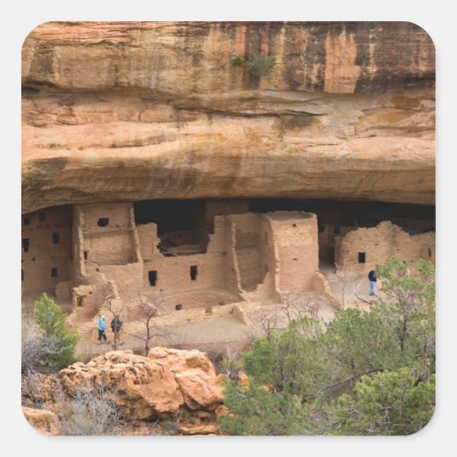 North America, USA, Colorado. Cliff dwellings Square Sticker (Front)