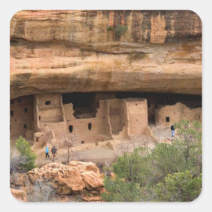 North America, USA, Colorado. Cliff dwellings Square Sticker