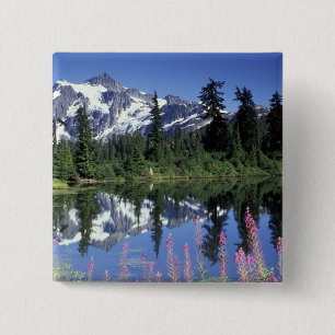 North America, USA, Washington, Heather Meadows 15 Cm Square Badge
