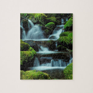 North America; USA; Washington, Sol Duc Cascade Jigsaw Puzzle