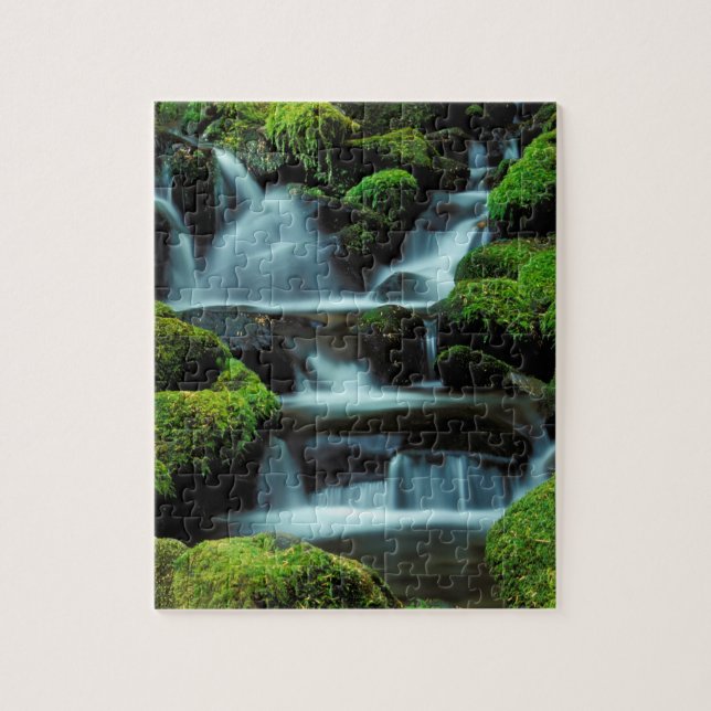 North America; USA; Washington, Sol Duc Cascade Jigsaw Puzzle (Vertical)