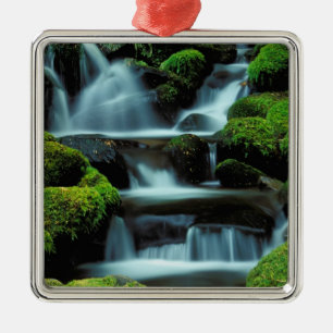 North America; USA; Washington, Sol Duc Cascade Metal Tree Decoration