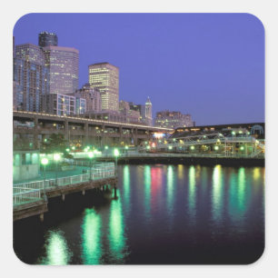 North America, USA, Washington State, Seattle. 6 Square Sticker