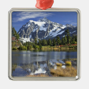 North America, Washington, Cascades. Mt. Shuksan Metal Tree Decoration