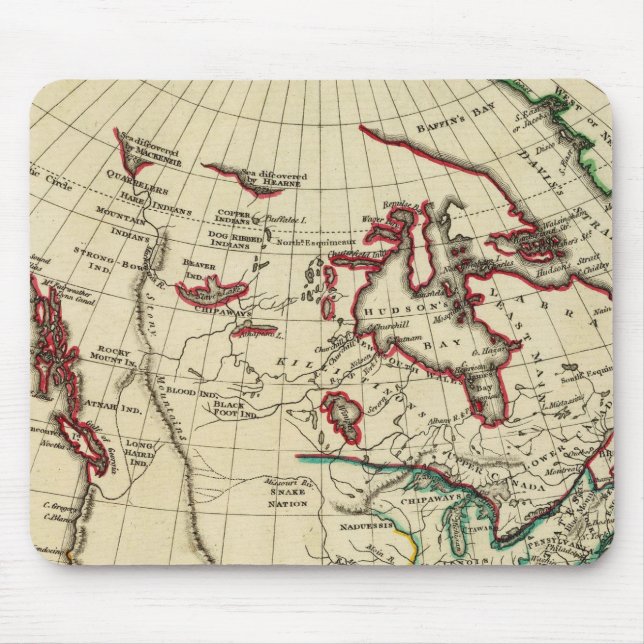 North America with boundaries outlined Mouse Mat (Front)