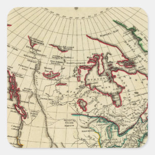 North America with boundaries outlined Square Sticker