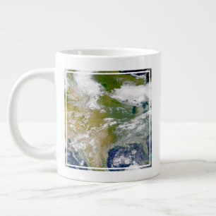 North America With Smoke Visible In Locations. Large Coffee Mug
