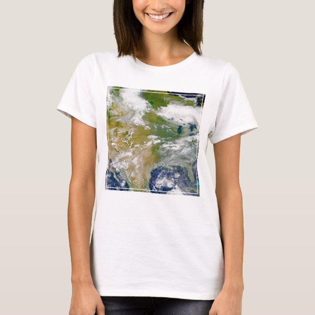 North America With Smoke Visible In Locations. T-Shirt (Front)