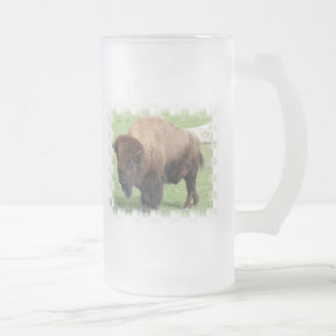 North American Bison Frosted Beer Mug