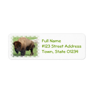 North American Bison Return Address Label