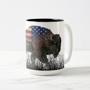 North American Buffalo Two-Tone Coffee Mug