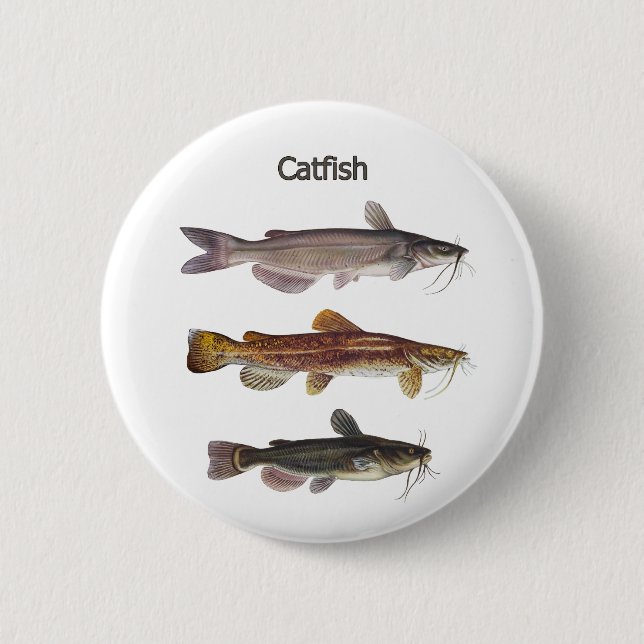 North American Catfish Logo 6 Cm Round Badge (Front)