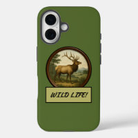 North American Elk Dark Olive Green iPhone Case