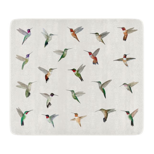 North American Hummingbirds Cutting Board (Front)