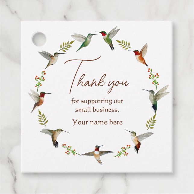 North American Hummingbirds Favour Tags (Front)